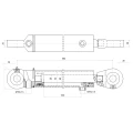 Kettős működésű hidraulikus munkahenger 50/28, hossz: 582mm lökethossz: 350mm