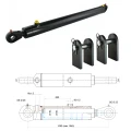 Kettős működésű hidraulikus munkahenger 50/40, hossz: 1090mm lökethossz: 850mm rögzítőkonzollal