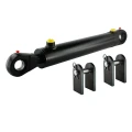 Kettős működésű hidraulikus munkahenger 63/36, hossz: 870mm lökethossz: 630mm rögzítőkonzollal