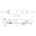 Kettős működésű hidraulikus munkahenger 50/28, hossz: 392mm lökethossz: 160mm biztonsági szeleppel „zárral”
