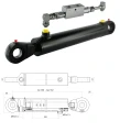 Kettős működésű hidraulikus munkahenger 50/28, hossz: 392mm lökethossz: 160mm biztonsági szeleppel „zárral”