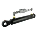 Kettős működésű hidraulikus munkahenger 50/28, hossz: 392mm lökethossz: 160mm biztonsági szeleppel „zárral”
