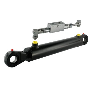 Kettős működésű hidraulikus munkahenger 50/28, hossz: 392mm lökethossz: 160mm biztonsági szeleppel „zárral”  
