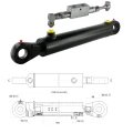 Kettős működésű hidraulikus munkahenger 50/28, hossz: 1180mm lökethossz: 900mm biztonsági szeleppel „zárral”
