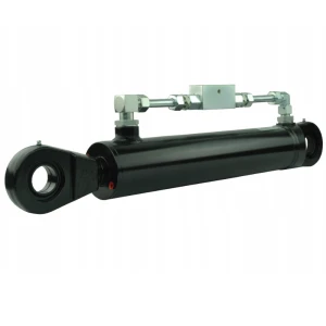 Kettős működésű hidraulikus munkahenger 80/45, hossz: 543mm lökethossz: 200mm biztonsági szeleppel „zárral” 