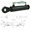 Kettős működésű hidraulikus munkahenger 80/45, hossz: 543mm lökethossz: 200mm biztonsági szeleppel „zárral”