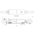 Kettős működésű hidraulikus munkahenger 80/45, hossz: 663mm lökethossz: 320mm biztonsági szeleppel „zárral”