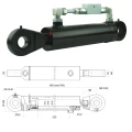 Kettős működésű hidraulikus munkahenger 80/45, hossz: 563mm lökethossz: 220mm biztonsági szeleppel „zárral”