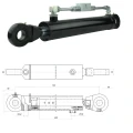 Kettős működésű hidraulikus munkahenger 80/45, hossz: 743mm lökethossz: 1143mm biztonsági szeleppel „zárral”