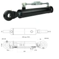 Kettős működésű hidraulikus munkahenger 80/45, hossz: 840mm lökethossz: 1340mm biztonsági szeleppel „zárral”