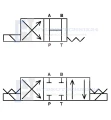 Elektromágneses vezérlőszelep CETOP 3-NG6, 12V, 50 l/perc. 3-szekciós