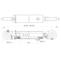 Kettős működésű hidraulikus munkahenger 63/36, hossz: 870mm lökethossz: 630mm