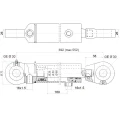 Kettős működésű hidraulikus munkahenger 50/28, hossz: 392mm lökethossz: 160mm