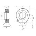 hegezdhethető szem csapágy lyukkal 20mm, kerek fül