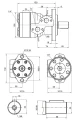 Hidraulikus motor BMR folyadékszállítás: 100cm3/ford. fordulatszám: 600ford./perc tengely: 32mm, sarok szerelőlemez