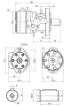 Hidraulikus motor BMR, folyadékszállítás: 50cm3/ford. fordulatszám: 800ford./perc tengely: 32mm, tengelyre szerelt hüvellyel, sarok szerelőlemez