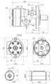 Hidraulikus motor BMR, folyadékszállítás: 125cm3/ford. fordulatszám: 480ford./perc tengely: 32mm, tengelyre szerelt hüvellyel, sarok szerelőlemez