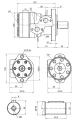 Hidraulikus motor BMR folyadékszállítás: 160cm3/ford. fordulatszám: 375ford./perc tengely: 32mm. Tengelyre szerelt hüvellyel