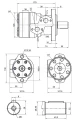 Hidraulikus motor BMR folyadékszállítás: 200cm3/ford. fordulatszám: 300ford./perc tengely: 32mm. Tengelyre szerelt hüvellyel