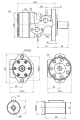 Hidraulikus motor BMR folyadékszállítás: 125cm3/ford. fordulatszám: 480ford./perc tengely: 32mm. A hidraulikus motor adapter a Fortschritt trágyaszóróhoz tartozékban