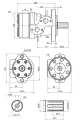 Hidraulikus motor BMR folyadékszállítás: 400cm3/ford. fordulatszám: 150ford./perc tengely: SAE 6B 1"