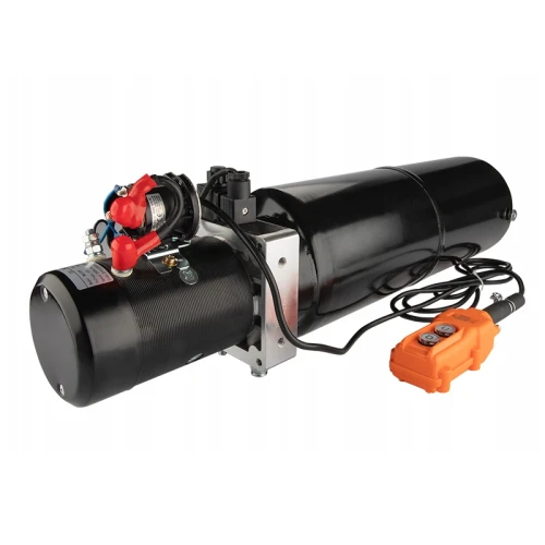 Hidraulikus tápegység leeresztőszeleppel. Távirányító a készletben. Hidraulikus szivattyú 2,6cm³-es, Motor teljesítmény 2 kW, Feszültség 24V , olajtartály 11L