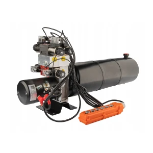 Hidraulikus tápegység 3 elektromágneses vezérlőszeleppel és Távirányító a készletben. Hidraulikus szivattyú 2,5cm³-es, Motor teljesítmény 2,2 kW, Feszültség 24V   