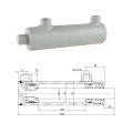 Kettős működésű hidraulikus munkahenger 40/22, lökethossz: 100mm, rögzítés nélküli standard