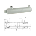 Kettős működésű hidraulikus munkahenger 40/22, lökethossz: 160mm, rögzítés nélküli standard