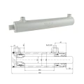 Kettős működésű hidraulikus munkahenger 40/22, lökethossz: 250mm, rögzítés nélküli standard