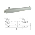 Kettős működésű hidraulikus munkahenger 40/22, lökethossz: 300mm, rögzítés nélküli standard