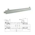 Kettős működésű hidraulikus munkahenger 40/22, lökethossz: 500mm, rögzítés nélküli standard