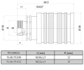 Hidraulikus Gyorscsatlakozó készlet, szabványos csatlakozó aljzat + csatlakozó válaszfal dugó külső menettel - választható (M18x1,5; M22x1,5)
