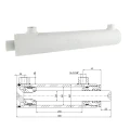 Kettős működésű hidraulikus munkahenger 50/28, lökethossz: 250mm, rögzítés nélküli standard