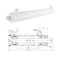 Kettős működésű hidraulikus munkahenger 50/28, lökethossz: 350mm, rögzítés nélküli standard