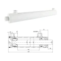 Kettős működésű hidraulikus munkahenger 50/28, lökethossz: 400mm, rögzítés nélküli standard