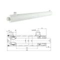 Kettős működésű hidraulikus munkahenger 50/28, lökethossz: 500mm, rögzítés nélküli standard