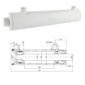 Kettős működésű hidraulikus munkahenger 63/36, lökethossz: 250mm, rögzítés nélküli standard