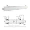 Kettős működésű hidraulikus munkahenger 63/36, lökethossz: 400mm, rögzítés nélküli
