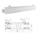 Kettős működésű hidraulikus munkahenger 80/45, lökethossz: 500mm, rögzítés nélküli