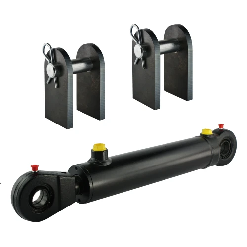 Kettős működésű hidraulikus munkahenger 50/28, hossz: 732mm lökethossz: 500mm rögzítőkonzollal