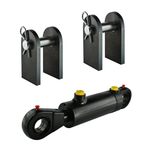 Kettős működésű hidraulikus munkahenger 63/36, hossz: 350mm lökethossz: 90mm rögzítőkonzollal