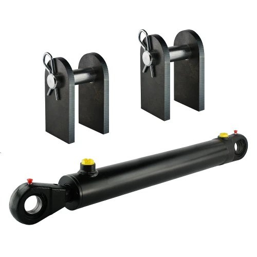 Kettős működésű hidraulikus munkahenger 80/45, hossz: 543mm lökethossz: 200mm rögzítőkonzollal