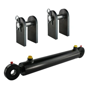 Kettős működésű hidraulikus munkahenger 50/28, hossz: 480mm lökethossz: 300mm rögzítőkonzollal