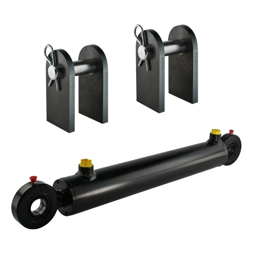 Kettős működésű hidraulikus munkahenger 50/28, hossz: 480mm lökethossz: 300mm rögzítőkonzollal