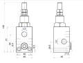 VMP túlfolyószelep állítható. menetekkel: 1/2” térfogatáram: 70L / perc nyomás: 80-300bar