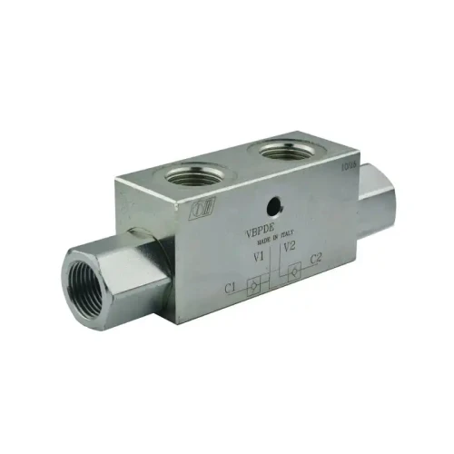 Kettős VBPDE visszacsapó szelep „zár” kettős működésű hengerzár. Menet: 1/4” térfogatáram: 20L/perc maximális nyomás: 350bar Hydrotechnik24