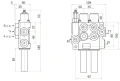 Hidraulikus elosztó 40L/perc 2-szekciós (1x kétoldalú működés, 1x egyszeres működés), elektromos szelep hidraulikus elválasztó 6/2 12V, joystick 1 gombbal, 2 Bowden-kötél a hidraulikus elosztóhoz