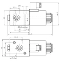 Elektromos működtetésű hidraulikus háromutas 3/2-es szelep menetek: 3/8” feszültség: 24V átáramlás: 50L/perc maximális nyomás: 210bar